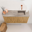 Mondiaz JOYA-DLUX 81.6cm toiletmeubel - ronding links kleur Oak - Wastafel FAYE positie Rechts Zonder kraangat kleur Oza. SW1424124