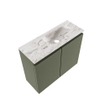 MONDIAZ TURE-DLUX Meuble toilette - 60cm - Army - EDEN - vasque Glace - position droite - sans trou de robinet SW1103175