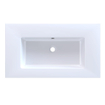 Arcqua Mira Lavabo encastré - 81x46x1.5cm - vasque simple - sans trou de robinet - marbre de synthèse - blanc brillant SW1581353
