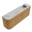 Mondiaz JOYA-DLUX 101.6cm toiletmeubel - ronding links kleur Oak - Wastafel FAYE positie Rechts 1 kraangat kleur Glace. SW1421998
