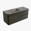 Mondiaz CIRO-DLUX Badkamermeubelset - 120x45x50cm - Solid surface wastafel Oza - 1 wasbak Links - 1 kraangat - 2 lades - Shadow SW1532632