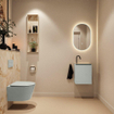 MONDIAZ TURE-DLUX Meuble toilette - 40cm - Greey - EDEN - vasque Frappe - position droite - 1 trou de robinet SW1102780