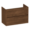 BRAUER Adore Wavy meuble sous-lavabo peu profond 80 2 tiroirs softclose - sans poignées - 1 découpe pour siphon - Forest Cacao SW1198643