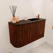 Mondiaz JOYA 71.6cm toiletmeubel - ronding links kleur Ruby - Wastafel FAYE positie Rechts 1 kraangat kleur Urban. SW1421843