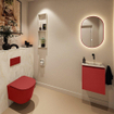 MONDIAZ TURE-DLUX Meuble toilette - 40cm - Fire - EDEN - vasque Ostra - position droite - sans trou de robinet SW1104844