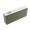 MONDIAZ TURE-DLUX Meuble toilette - 120cm - Army - EDEN - vasque Ostra - position gauche - 1 trou de robinet SW1104721