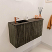 Mondiaz JOYA-DLUX Meuble de salle de bains 81,6cm - arrondi droit couleur Shadow - Vasque FAYE position Gauche 1 trou de robinet couleur Lava SW1422856
