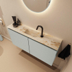 MONDIAZ TURE-DLUX Meuble toilette - 100cm - Greey - EDEN - vasque Frappe - position centrale - 1 trou de robinet SW1102821