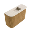 Mondiaz JOYA-DLUX 63.2cm toiletmeubel - ronding links en rechts kleur Oak - Wastafel FAYE positie Midden Zonder kraangat kleur Meli. SW1423968