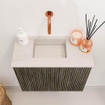 Mondiaz JOYA-DLUX 50cm toiletmeubel - kleur Shadow - Wastafel FAYE positie Links Zonder kraangat kleur Meli. SW1424857