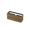 INK Wastafelonderkast - 120x40x52cm - 2 lades - greeploos - met houten keerlijst - MDF - Natur SW439210