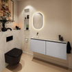 MONDIAZ TURE-DLUX Meuble toilette - 120cm - Plata - EDEN - vasque Opalo - position gauche - sans trou de robinet SW1104500