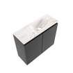 MONDIAZ TURE-DLUX Meuble toilette - 60cm - Dark Grey - EDEN - vasque Frappe - position droite - 1 trou de robinet SW1102779