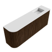 Mondiaz JOYA 101.6cm toiletmeubel - ronding links kleur Walnut - Wastafel FAYE positie Rechts Zonder kraangat kleur Talc. SW1421296