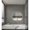Saniclass Aura Miroir de salle de bains - 80x68.3cm - demi-rond - horizontal / vertical - éclairage LED indirect - chauffage miroir - Infrarouge SW1152327