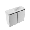 MONDIAZ TURE-DLUX Meuble WC 60 cm Plata. Vasque EDEN Opalo position droite. Avec 1 trou de robinet. SW1104445