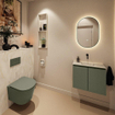 MONDIAZ TURE-DLUX Meuble WC 60cm Army. EDEN lavabo Ostra position milieu. Sans trou de robinet. SW1104680