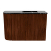 Mondiaz JOYA-DLUX Meuble de salle de bains - 61,6cm - arrondi gauche couleur Ruby - Vasque FAYE position Droite Sans trou de robinet couleur Lava SW1423656