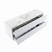 Mondiaz VICA-DLUX Ensemble de meuble de salle de bain - 150cm - meuble sous-vasque talc - 2 tiroirs - lavabo encastrée cloud milieu - 1 trou de robinet - version haute de 60cm - frape SW1088565