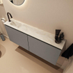 MONDIAZ TURE-DLUX Meuble toilette - 120cm - Smoke - EDEN - vasque Ostra - position gauche - 1 trou de robinet SW1105117
