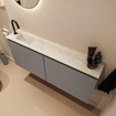 MONDIAZ TURE-DLUX Meuble WC 120 cm Smoke. EDEN lavabo Ostra position gauche. Avec 1 trou de robinet. SW1105117
