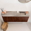 Mondiaz JOYA-DLUX 101.6cm toiletmeubel - ronding links kleur Ruby - Wastafel FAYE positie Rechts 1 kraangat kleur Oza. SW1425544