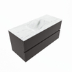 Mondiaz VICA-DLUX ensemble de meuble de salle de bain - 110cm - meuble sous-vasque gris foncé - 2 tiroirs - lavabo encastré nuage milieu - 1 trou de robinet - version haute de 60cm - opalo SW1087805