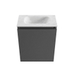 MONDIAZ TURE-DLUX meuble de toilettes 40cm Dark Grey. EDEN lavabo Opalo position milieu. Sans trou de robinet. SW1104238