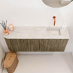 Mondiaz JOYA-DLUX 101.6cm toiletmeubel - ronding links kleur Dusk - Wastafel FAYE positie Rechts Zonder kraangat kleur Ostra. SW1423428