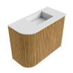 Mondiaz JOYA 51.6cm toiletmeubel - ronding links kleur Oak - Wastafel FAYE positie Rechts 1 kraangat kleur Talc. SW1421151
