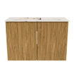 Mondiaz JOYA-DLUX 60cm toiletmeubel - kleur Oak - Wastafel FAYE positie Links 1 kraangat kleur Nata. SW1423993