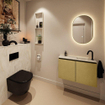 MONDIAZ TURE-DLUX Meuble de WC 80 cm Oro. EDEN lavabo Ostra position droite. Avec 1 trou de robinet. SW1105005