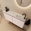 MONDIAZ TURE-DLUX Meuble toilette - 100cm - Rosee - EDEN - vasque Opalo - position droite - 1 trou de robinet SW1104503