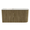 Mondiaz JOYA-DLUX 81.6cm toiletmeubel - ronding rechts kleur Dusk - Wastafel FAYE positie Links Zonder kraangat kleur Ostra. SW1423411