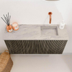 Mondiaz JOYA-DLUX 80cm toiletmeubel - kleur Shadow - Wastafel FAYE positie Rechts Zonder kraangat kleur Glace. SW1422768