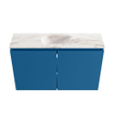 MONDIAZ TURE-DLUX Meuble toilette - 80cm - Jeans - EDEN - vasque Frappe - position centrale - 1 trou de robinet SW1102803