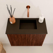 Mondiaz JOYA 50cm toiletmeubel - kleur Ruby - Wastafel FAYE positie Rechts Zonder kraangat kleur Urban. SW1421811
