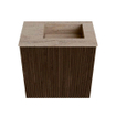 Mondiaz JOYA-DLUX 40cm toiletmeubel - kleur Walnut - Wastafel FAYE positie Rechts 1 kraangat kleur Saba. SW1424611