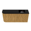 Mondiaz JOYA 91.6cm toiletmeubel - ronding links kleur Oak - Wastafel FAYE positie Rechts Zonder kraangat kleur Urban. SW1421227