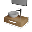 Saniclass Terra Planche de lavabo - 40x25x10cm - avec porte-serviettes - sandwood (Chêne clair) SW1470599