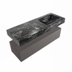 Mondiaz ALAN-DLUX Ensemble de meuble - 130cm - meuble Dark grey mat - 1 tiroir - Lavabo Cloud Lava suspendu - vasque droite - 0 trous de robinet SW807992
