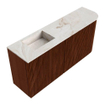 Mondiaz JOYA-DLUX 91.6cm toiletmeubel - ronding rechts kleur Ruby - Wastafel FAYE positie Links Zonder kraangat kleur Frappe. SW1423502