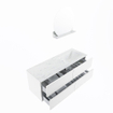 MONDIAZ VICA-DLUX Ensemble meuble de salle de bains - 130cm - sous-meuble talc - 4 tiroirs - lavabo encastré cloud à droite - sans trous de robinetterie - version hauteur 60cm - opalo SW1088483