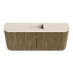 Mondiaz JOYA-DLUX Meuble de toilette 103,2 cm - arrondi gauche et droite couleur Dusk - Lavabo FAYE position Milieu 1 trou de robinet couleur Meli. SW1425864