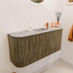 Mondiaz JOYA-DLUX Meuble de salle de bains 93,2 cm - arrondis gauche et droite couleur Dusk - Vasque FAYE position Milieu 1 trou de robinet couleur Glace. SW1423210