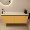 MONDIAZ TURE-DLUX meuble WC 120 cm Ocher. EDEN lavabo Opalo position gauche. Avec 1 trou de robinet. SW1104436