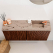 Mondiaz JOYA-DLUX 90cm toiletmeubel - kleur Ruby - Wastafel FAYE positie Rechts 1 kraangat kleur Arena. SW1425278