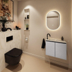 MONDIAZ TURE-DLUX Meuble toilette - 60cm - Plata - EDEN - vasque Ostra - position gauche - 1 trou de robinet SW1105015