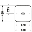 Duravit Cape Cod Lavabo à poser carrée 43x43cm sans trous ni trop-plein Blanc mat SW297003