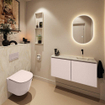 MONDIAZ TURE-DLUX Meuble toilette - 100cm - Rosee - EDEN - vasque Ostra - position droite - sans trou de robinet SW1105023